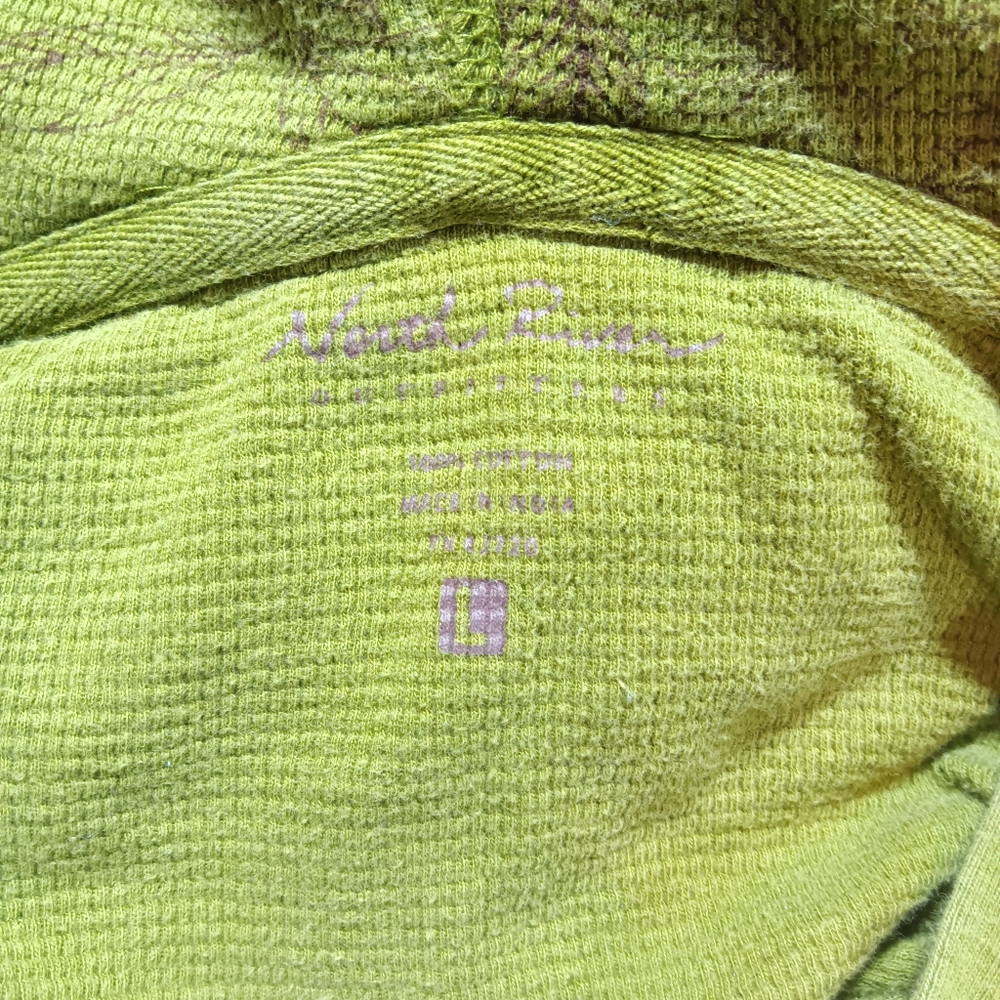 North River Outfitters Leaf Print Hoodie Sz L Green Hooded Top - Picture 7 of 8